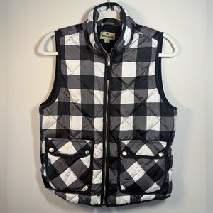 Vintage Whoolrich plaid quilted women’s puffer vest Duck Down Filled Size Small